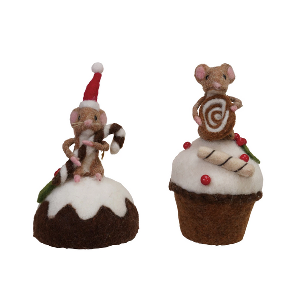 Festive Felt Mouse Christmas Decoration | 2 Styles - Freshie & Zero Studio Shop