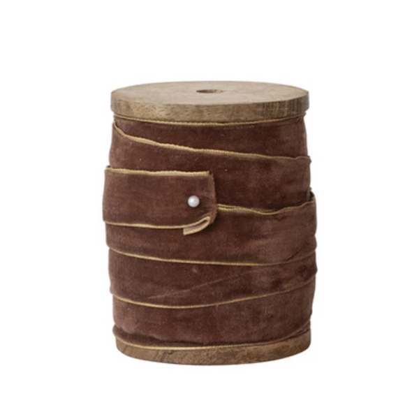 Muted Jewel Tone Luxury Velvet Ribbon | Metallic Edges | 5 yards - Freshie & Zero Studio Shop