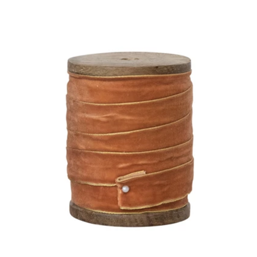 Muted Jewel Tone Luxury Velvet Ribbon | Metallic Edges | 5 yards - Freshie & Zero Studio Shop