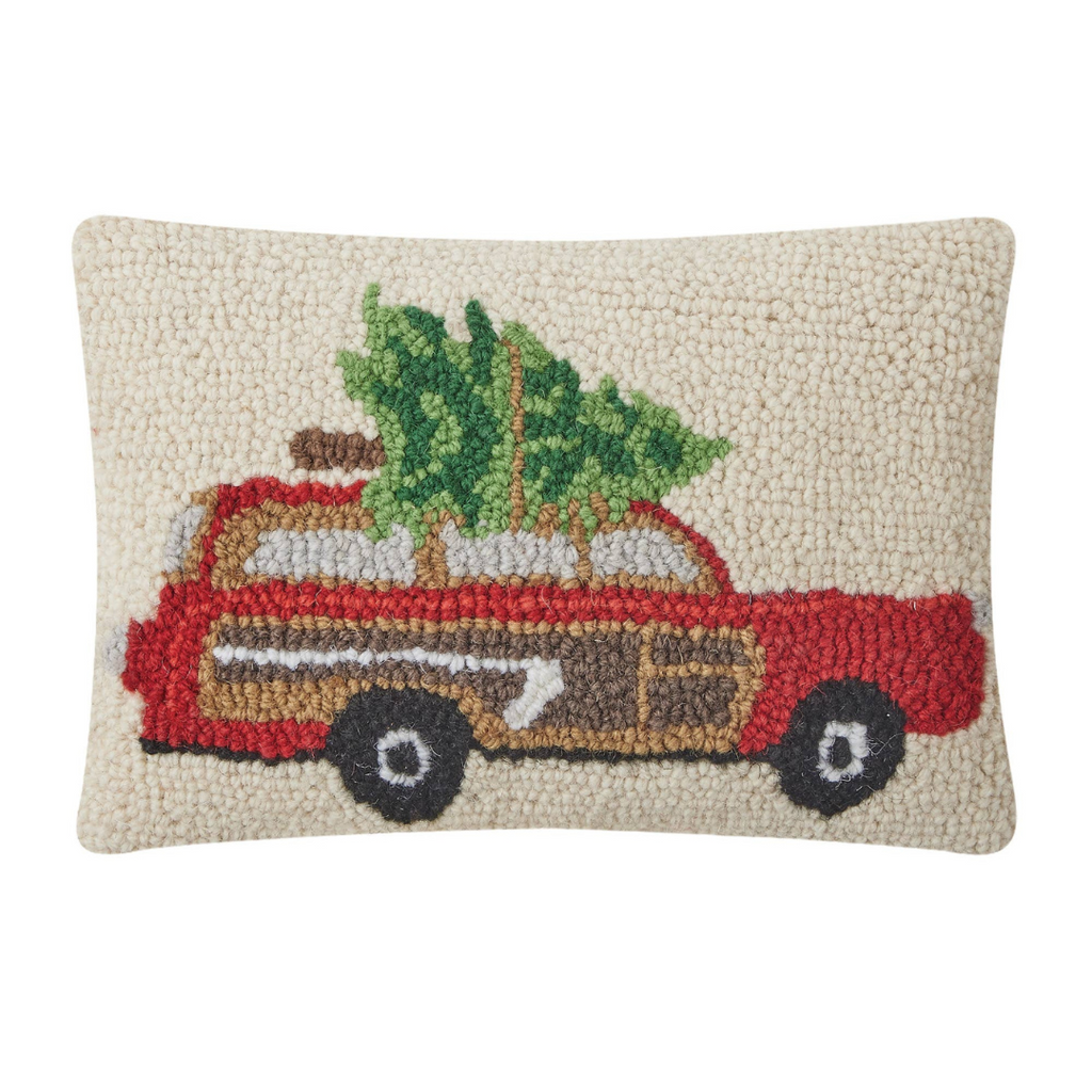 Station Wagon Christmas Tree Hook Pillow - Freshie & Zero Studio Shop