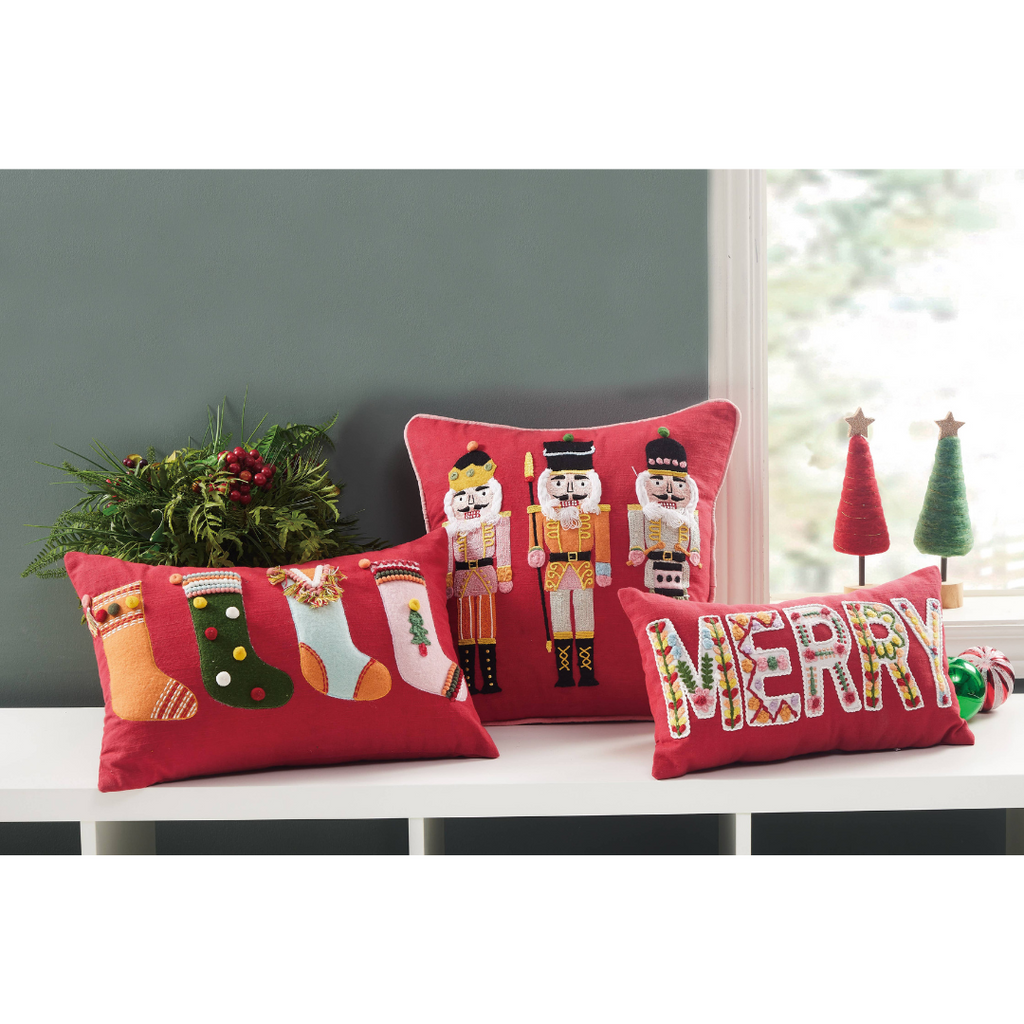 Boho Merry Embroidered Pillow - Freshie & Zero Studio Shop