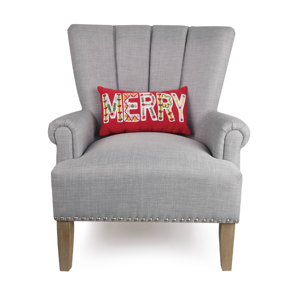 Boho Merry Embroidered Pillow - Freshie & Zero Studio Shop