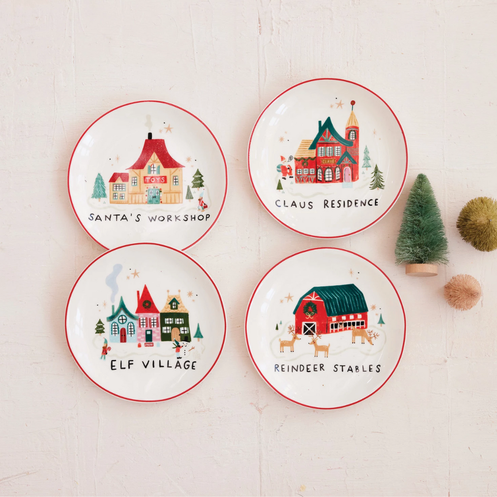 North Pole Village Stoneware Plate | 4 Styles - Freshie & Zero Studio Shop