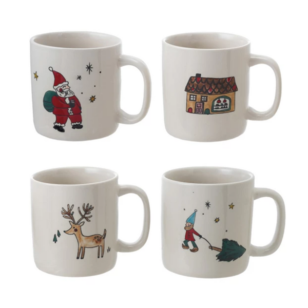 Stoneware Mug with Christmas Image | 4 Styles - Freshie & Zero Studio Shop