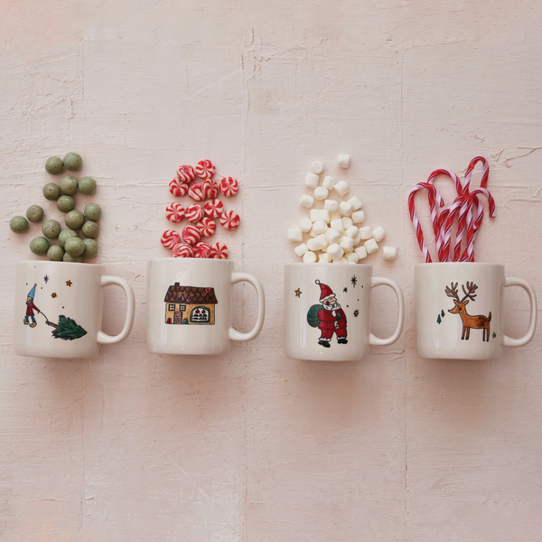 Stoneware Mug with Christmas Image | 4 Styles - Freshie & Zero Studio Shop