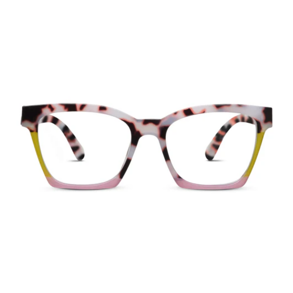 Peepers Reading Glasses: Birdie/Pink Chai Colorblock - Freshie & Zero Studio Shop