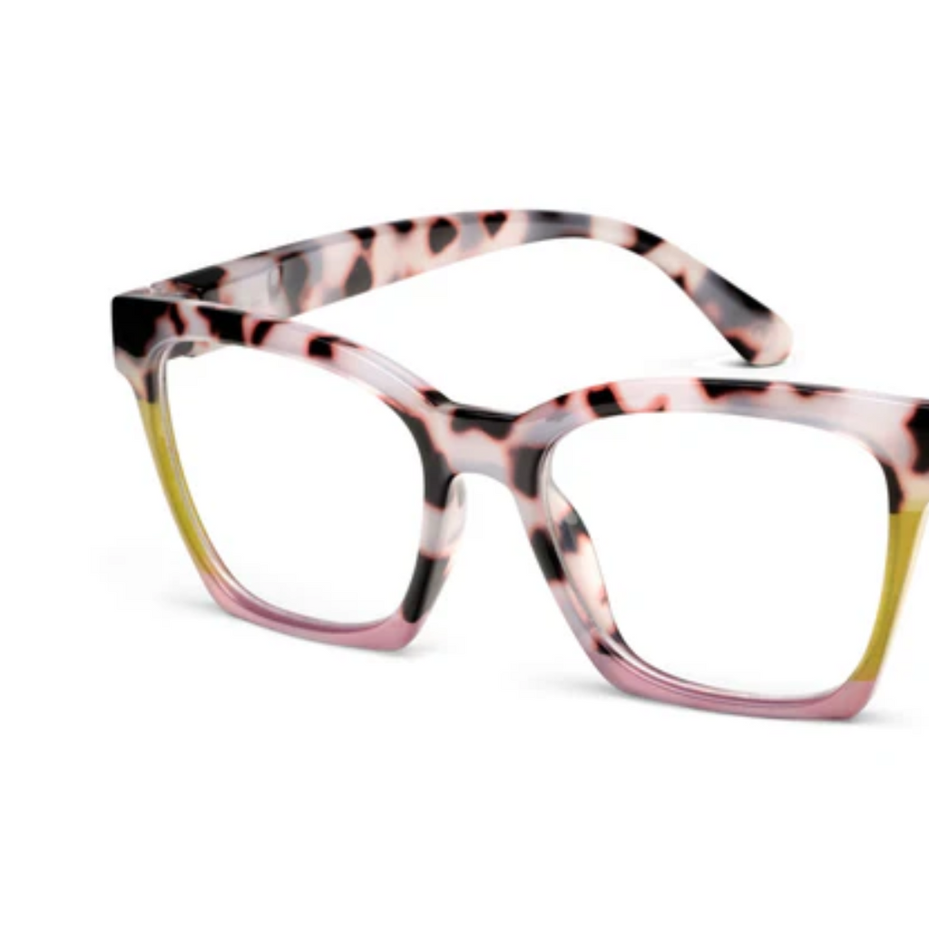 Peepers Reading Glasses: Birdie/Pink Chai Colorblock - Freshie & Zero Studio Shop