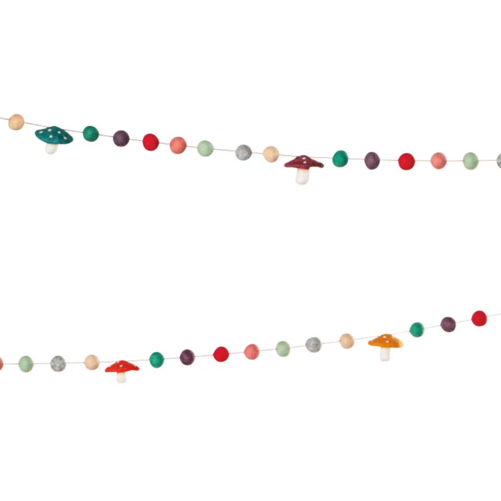 Mushroom Gems Felt Garland - Freshie & Zero Studio Shop