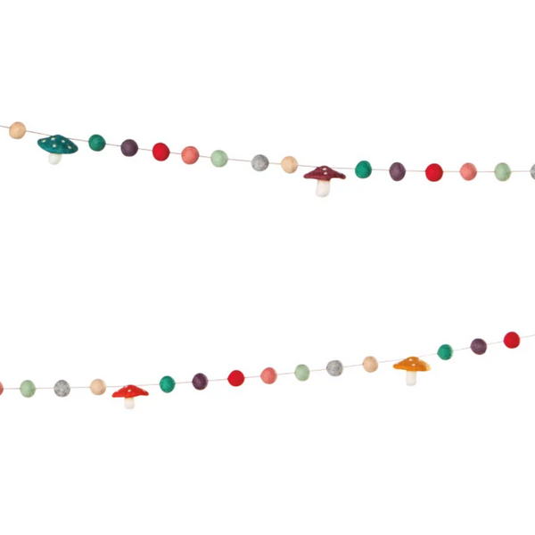 Mushroom Gems Felt Garland - Freshie & Zero Studio Shop