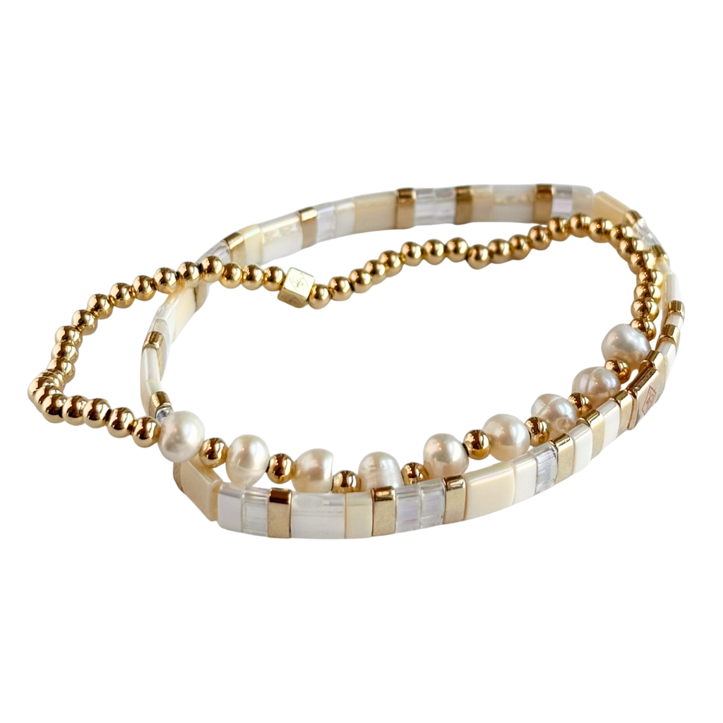 Healing Stone Bracelet Set: Pearl - Freshie & Zero Studio Shop