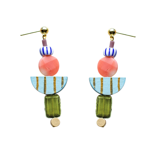 Hey Day Colorful Beaded Earrings by Jill Makes - Freshie & Zero Studio Shop