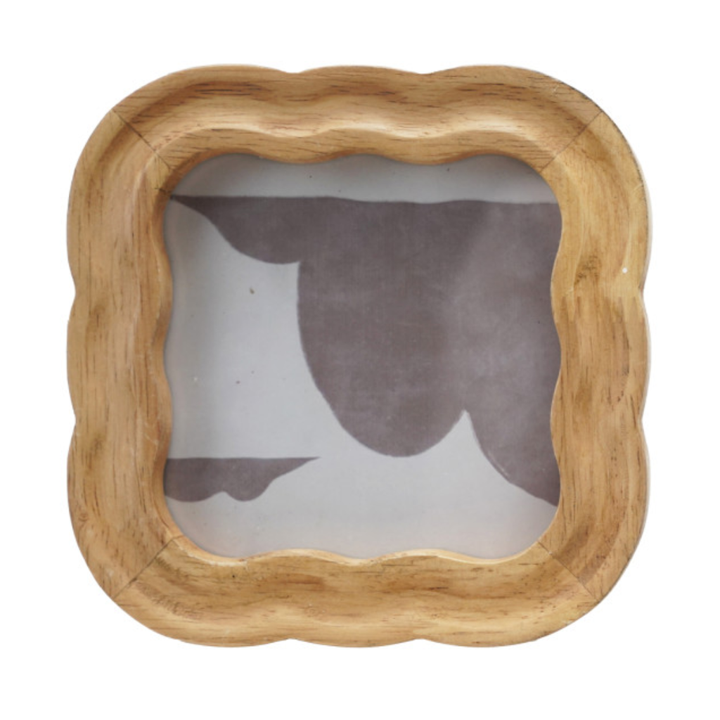 Wavy 5"  Square Rubber Wood Photo Frame - Freshie & Zero Studio Shop