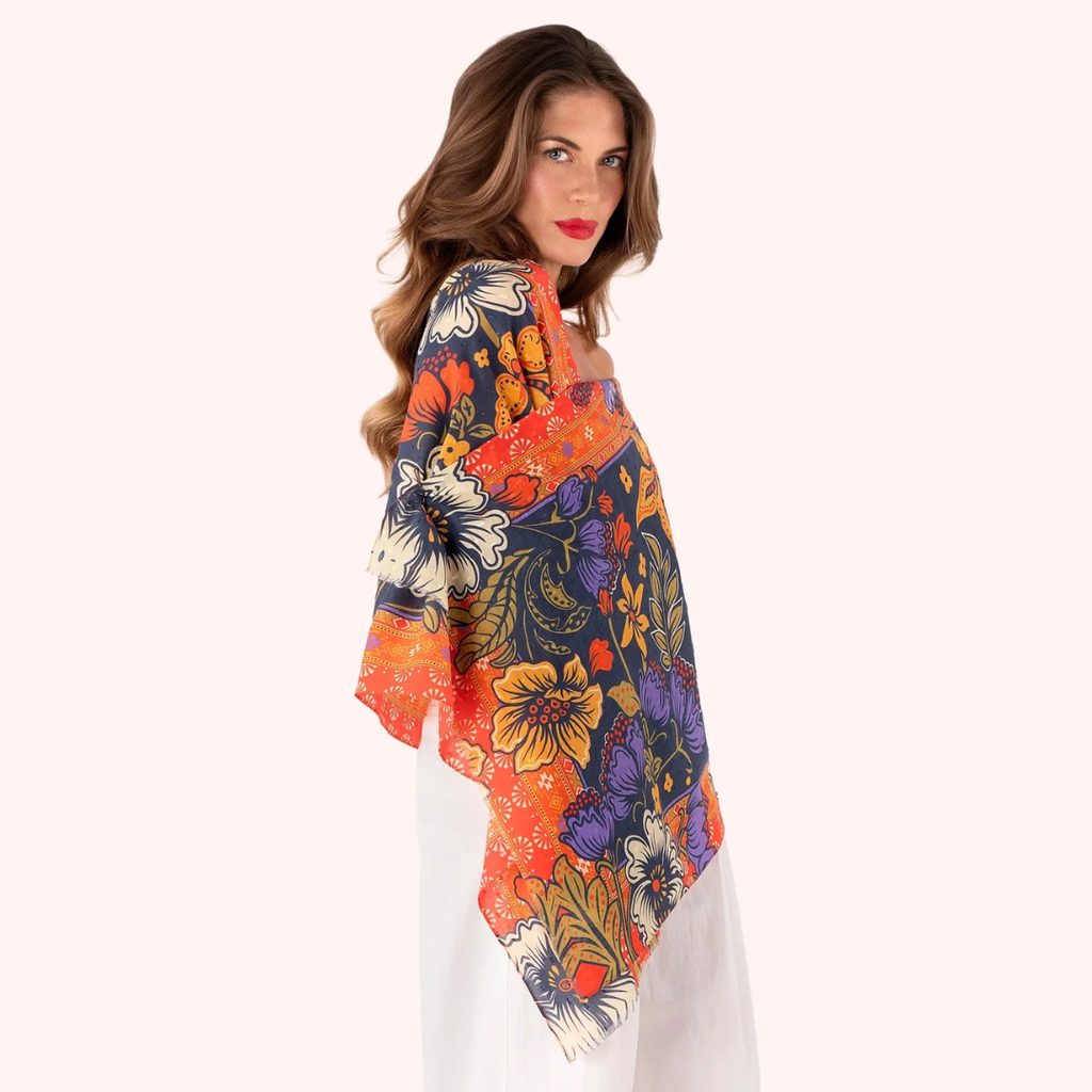 Cotton Scarf by Powder - Navy Trailing Florals - Freshie & Zero Studio Shop