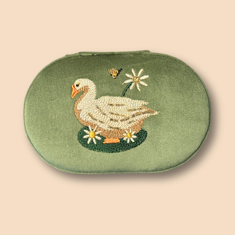 Oval Travel Jewelry Box: Garden Goose - Freshie & Zero Studio Shop