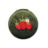 Green Strawberry Round Velvet Jewelry Case - Freshie & Zero Studio Shop