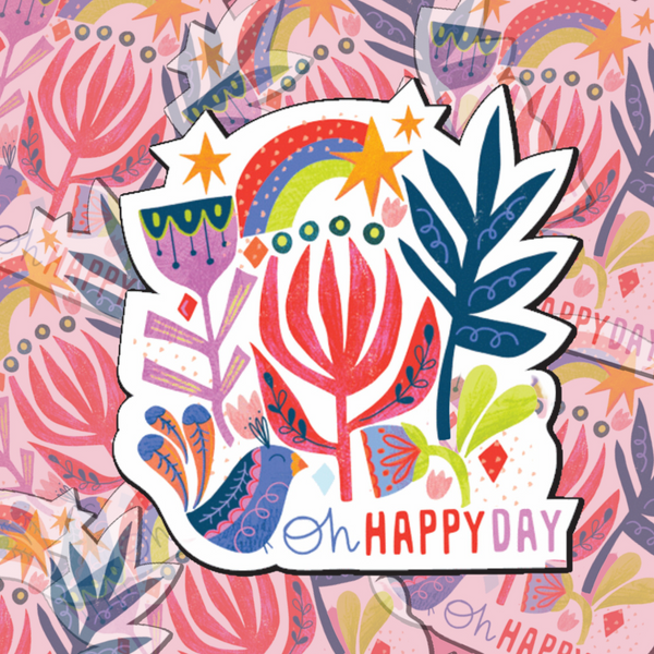 Oh Happy Day Vinyl Sticker - Freshie & Zero Studio Shop