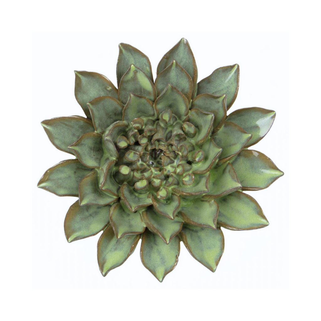 Ceramic Bloom: Green Large Flower - Freshie & Zero Studio Shop