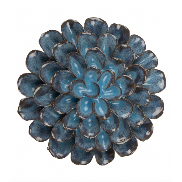 Ceramic Bloom: Deep Blue Grey Flower - Freshie & Zero Studio Shop