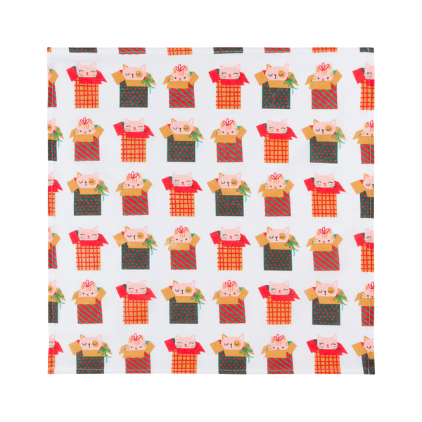 Floursack Dishtowels Set of 2 by Danica - Holiday Cats - Freshie & Zero Studio Shop