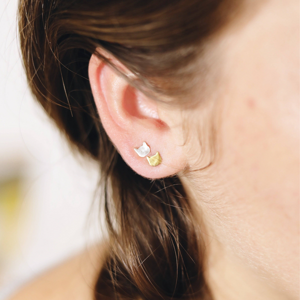 Micro Stud Earrings: 14kt Gold Vermeil / Kitty / Pair - Freshie & Zero Studio Shop