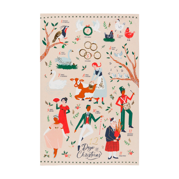 12 Days of Christmas - Cotton Dishtowel by Danica - Freshie & Zero Studio Shop