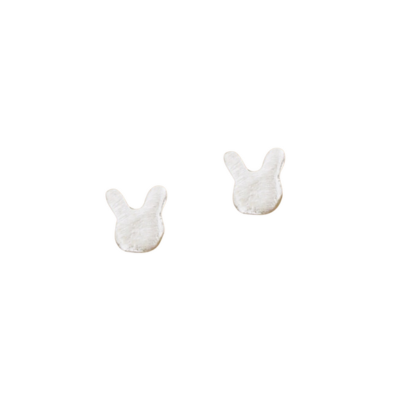Micro Stud Earrings: Sterling Silver Bunnies - Freshie & Zero Studio Shop