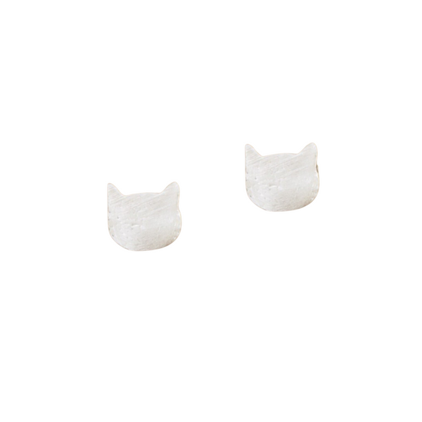 Micro Stud Earrings: Sterling Silver Kitties - Freshie & Zero Studio Shop