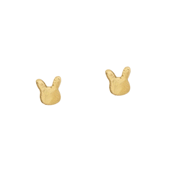 Micro Stud Earrings: 14kt Gold Vermeil Bunnies - Freshie & Zero Studio Shop