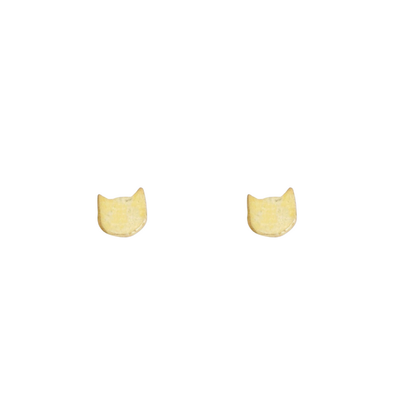 Micro Stud Earrings: 14kt Gold Vermeil Kitties - Freshie & Zero Studio Shop