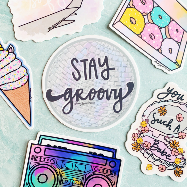 Stay Groovy Sticker - Freshie & Zero Studio Shop