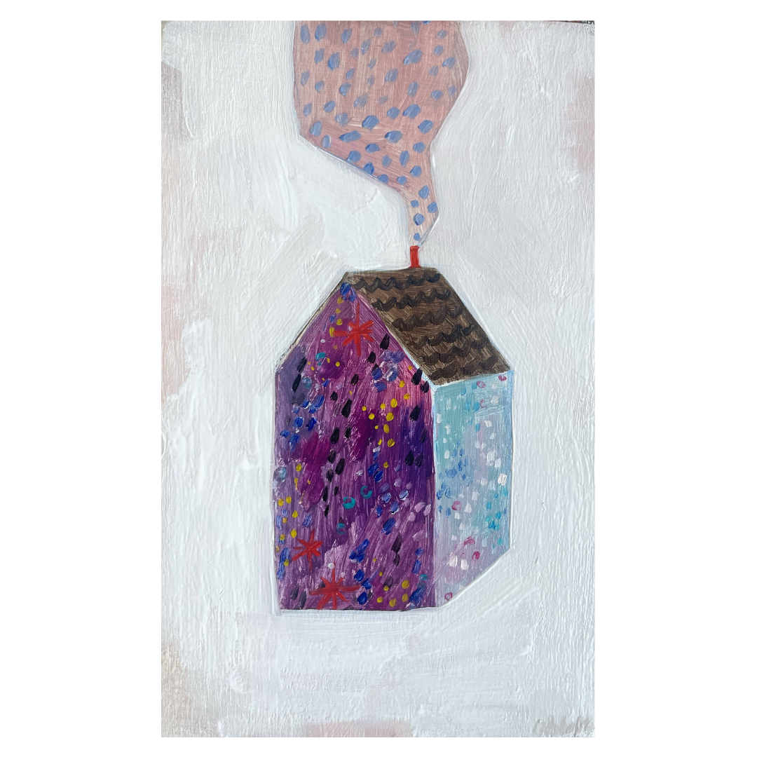 A home made of magic and poetry - Amanda Blake Original Art 3.5 x 5.5