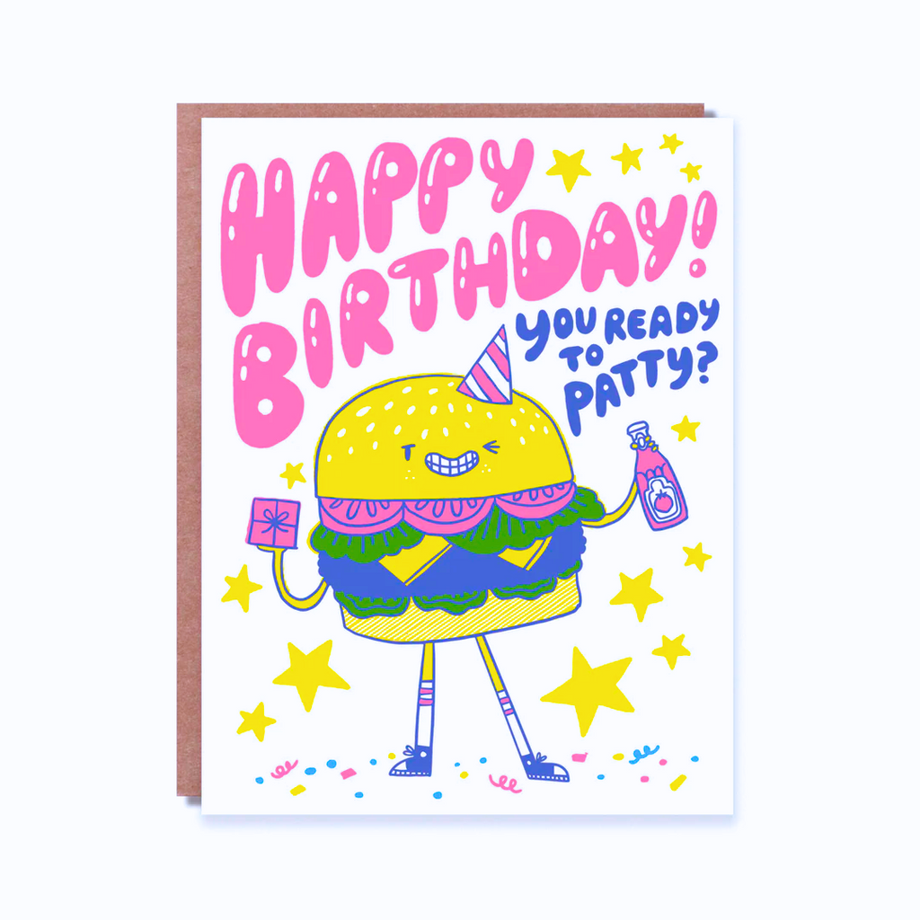 Happy Birthday Burger Greeting Card - Freshie & Zero Studio Shop