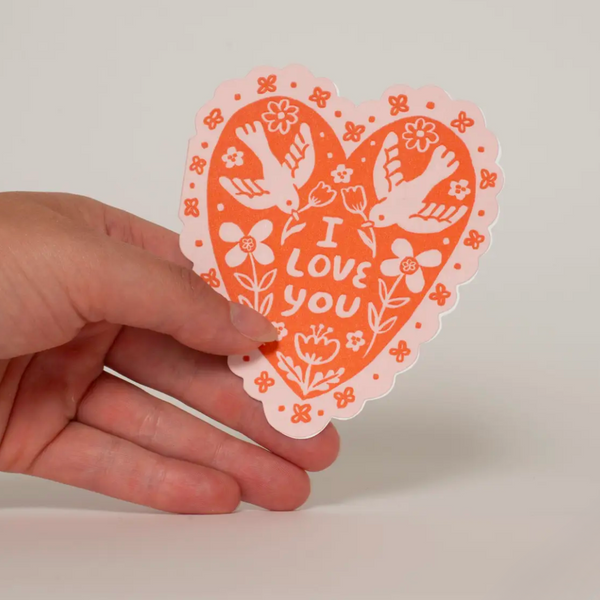 Love Birds Heart Greeting Card - Freshie & Zero Studio Shop