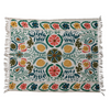 Floral Embroidered Cotton Slub Tasseled Throw Blanket - Freshie & Zero Studio Shop