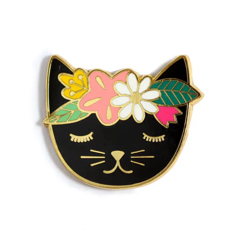 Magnetic Needleminder: Floral Cat - Freshie & Zero Studio Shop