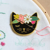 Magnetic Needleminder: Floral Cat - Freshie & Zero Studio Shop