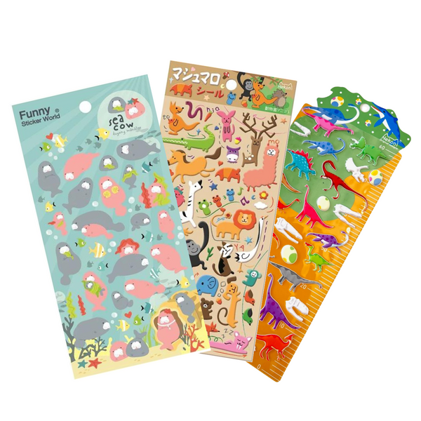 Kawaii Puffy Stickers Sheet - Freshie & Zero Studio Shop