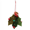 Wool Felt Holly Ornament - Freshie & Zero Studio Shop