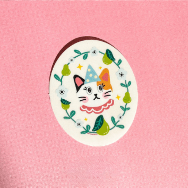 Fruity Clown Cat Sticker - Freshie & Zero Studio Shop