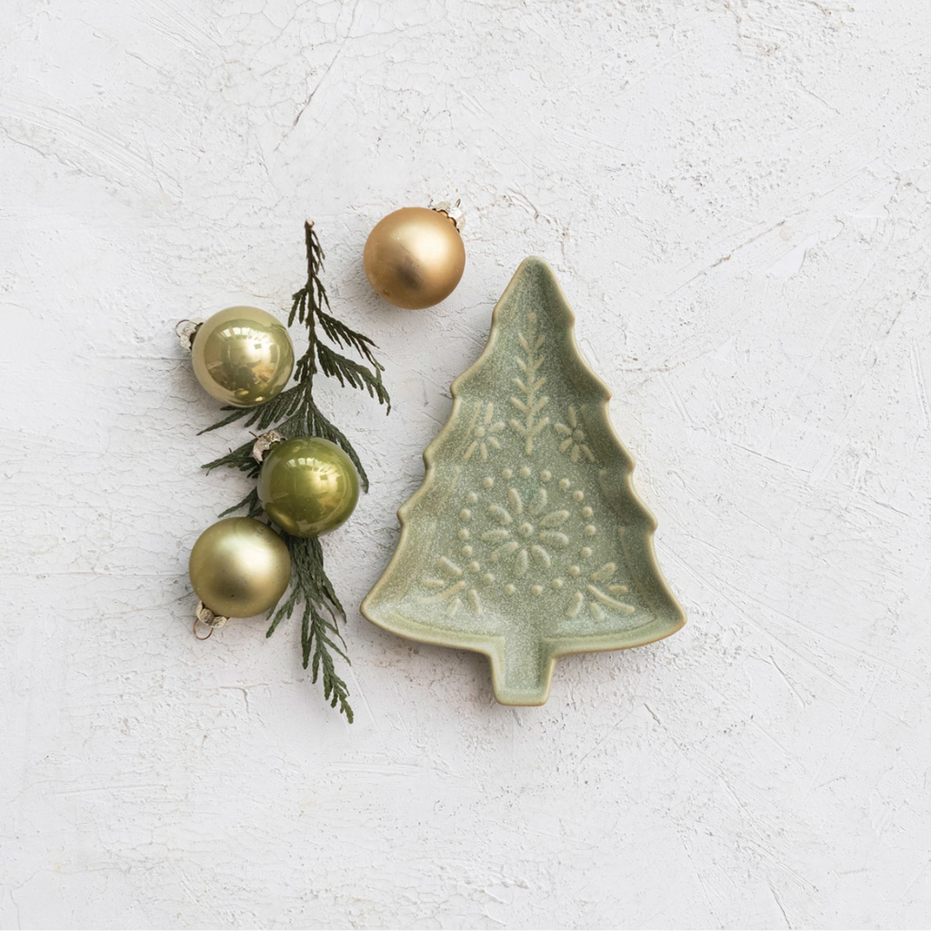Stoneware Tree Shaped Dish - Freshie & Zero Studio Shop