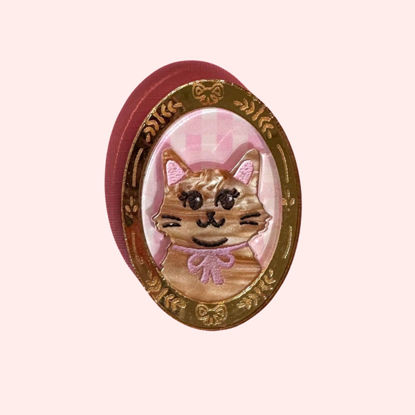 Cat Portrait Brooch Pin - Freshie & Zero Studio Shop