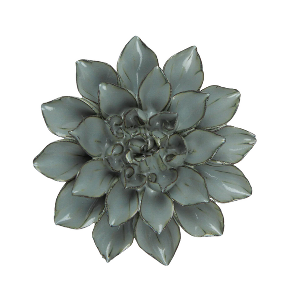 Ceramic Bloom: Aqua Black Flower - Freshie & Zero Studio Shop