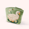 Velvet Embroidered Zip Pouch - Garden Goose - Freshie & Zero Studio Shop