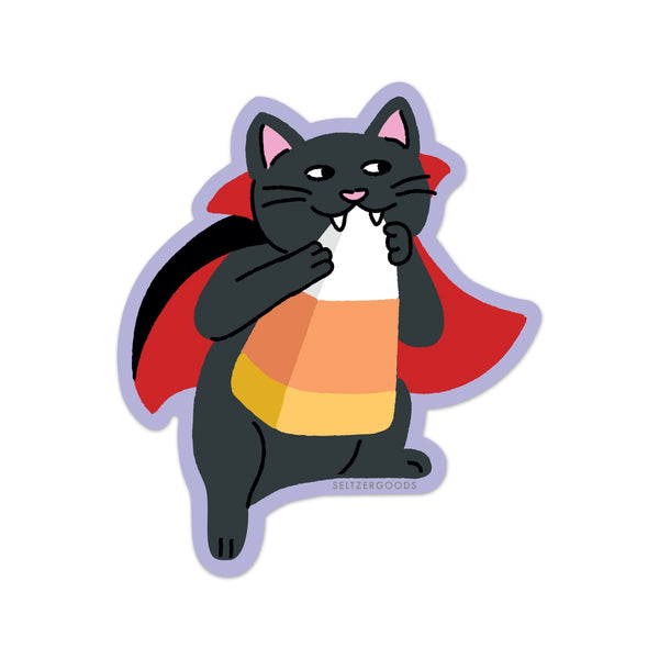 Candy Corn Cat Sticker - Freshie & Zero Studio Shop