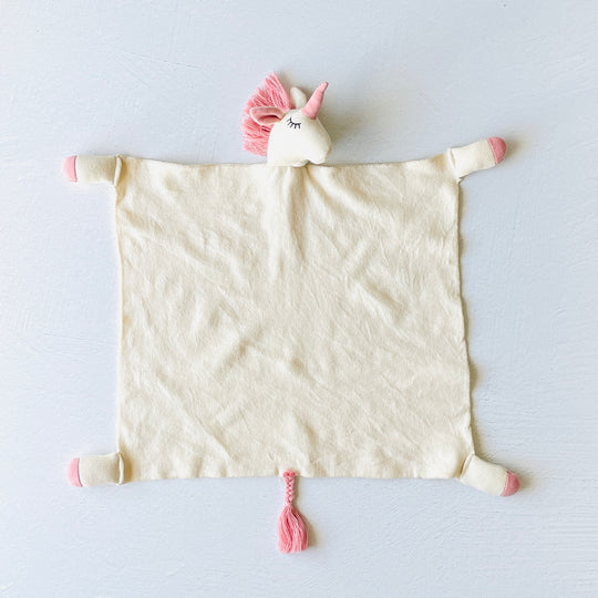 Organic Baby Lovey Blanket: Unicorn - Freshie & Zero Studio Shop