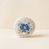 Teddy Pouch - Circle Blue Floral on White - Freshie & Zero Studio Shop