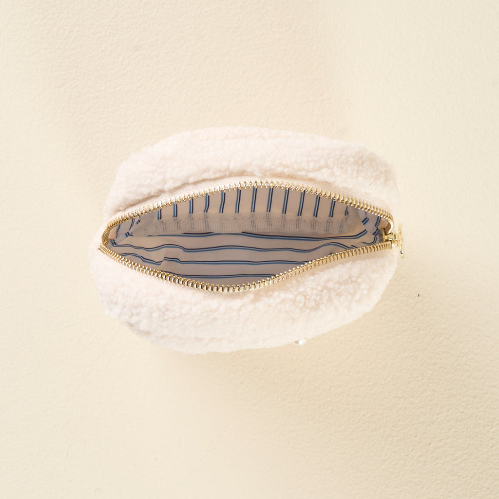 Square Teddy Pouch - Seashells + Pearls - Freshie & Zero Studio Shop