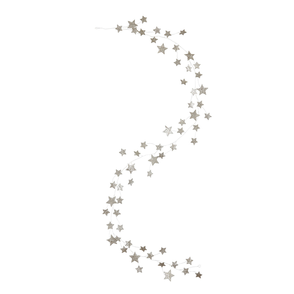 Silver Glitter Paper Star Garland - Freshie & Zero Studio Shop