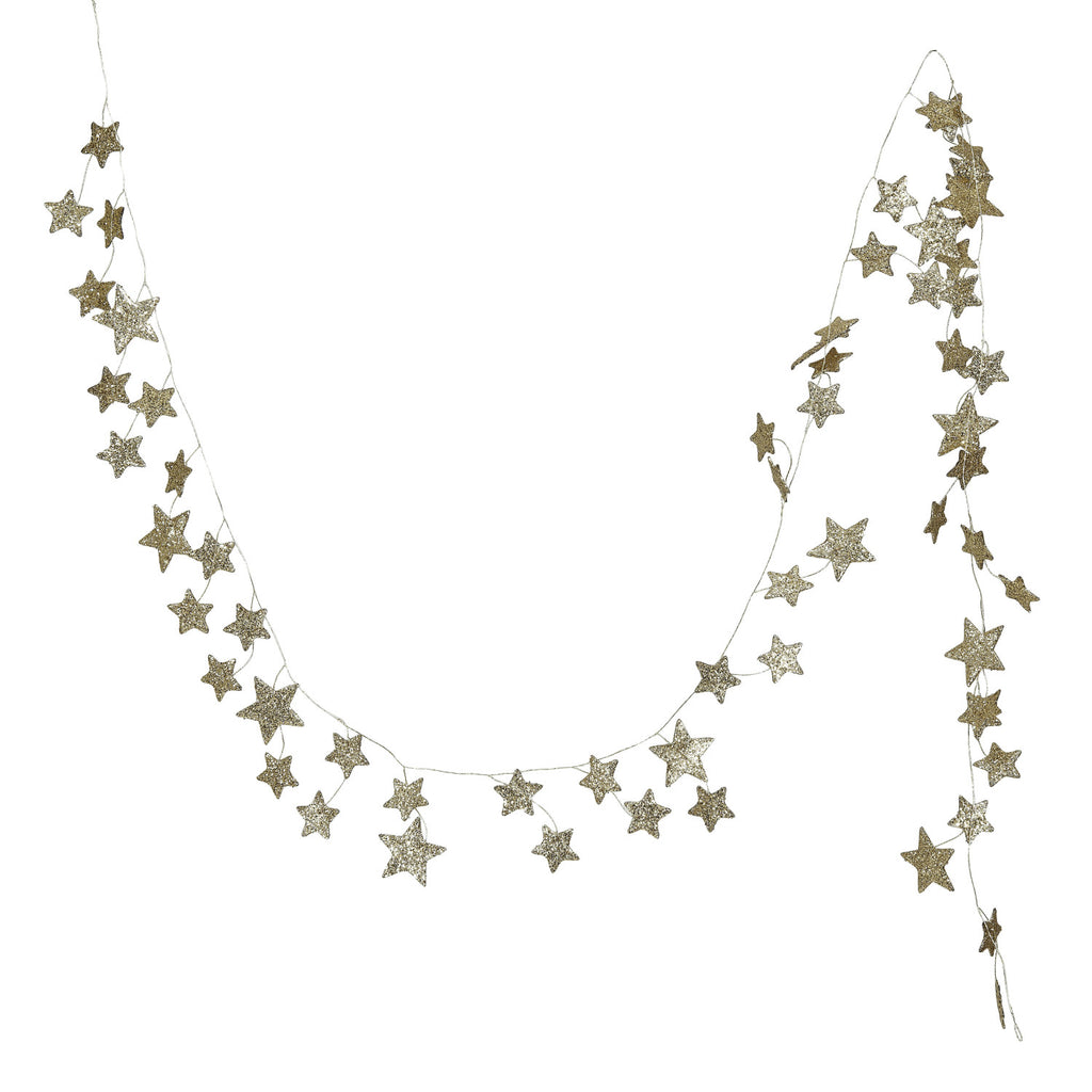 Gold Glitter Paper Star Garland - Freshie & Zero Studio Shop