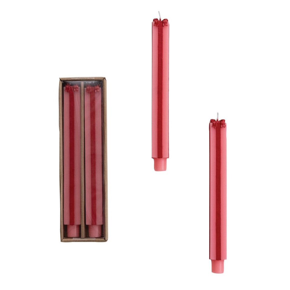 Gift Box Red + Pink Taper Candles Set of 2 - Freshie & Zero Studio Shop